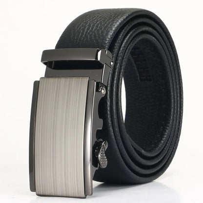 Men's Leather Belt - Top Layer Cowhide With Automatic Buckle | Business Casual Accessory - ZOOMNSTORE