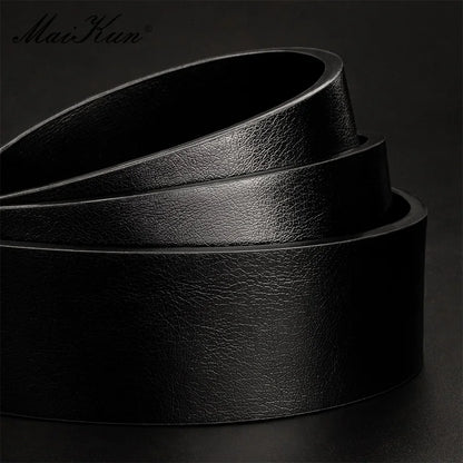 Men's Leather Belt - Vintage Casual Wide Black Pin Buckle Fashion Accessory - ZOOMNSTORE