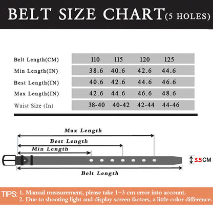 Men's Leather Belt - Vintage Casual Wide Black Pin Buckle Fashion Accessory - ZOOMNSTORE