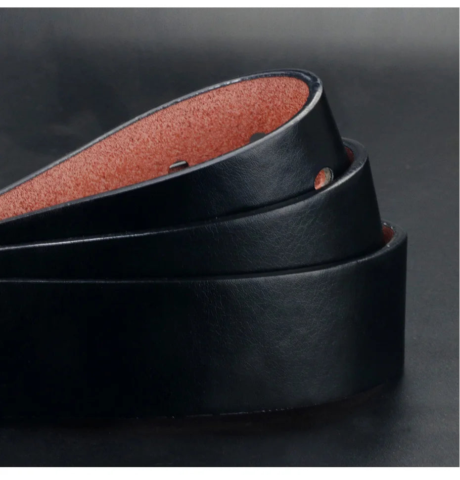 Men's Leather Belt - Vintage Casual Wide Black Pin Buckle Fashion Accessory - ZOOMNSTORE