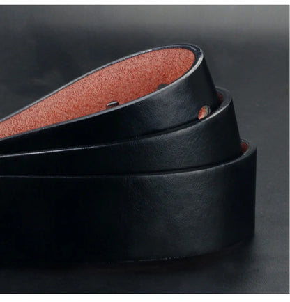Men's Leather Belt - Vintage Casual Wide Black Pin Buckle Fashion Accessory - ZOOMNSTORE