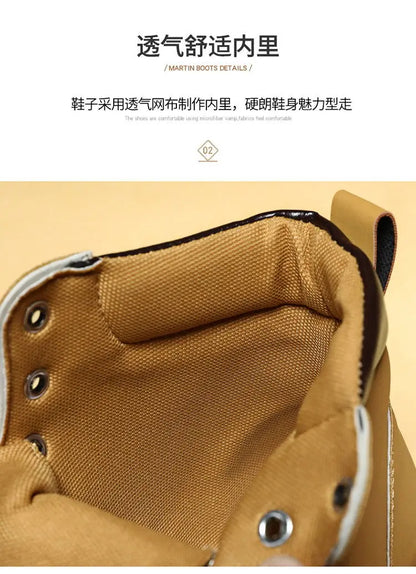 Men's Leather Boots - High Top Motorcycle Ankle Boots | Winter Casual Shoes - ZOOMNSTORE