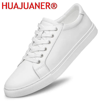 Handmade Black Leather Casual Sneakers - Mens Autumn Flats - ZOOMNSTORE