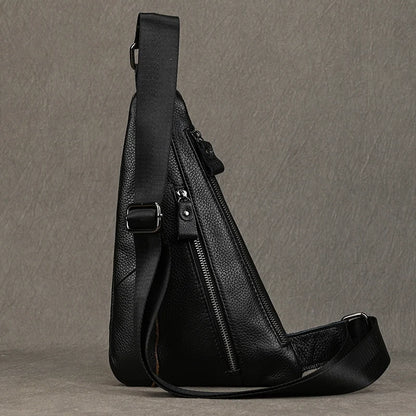 Mens Genuine Leather Sling Bag - Outdoor Crossbody Chest Pack - ZOOMNSTORE