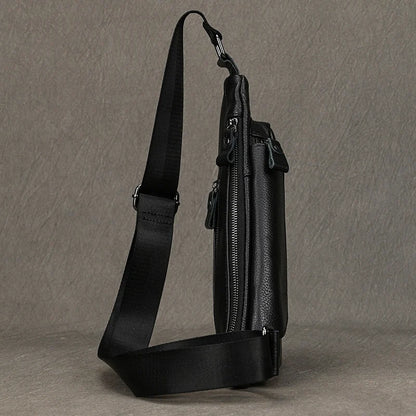 Mens Genuine Leather Sling Bag - Outdoor Crossbody Chest Pack - ZOOMNSTORE