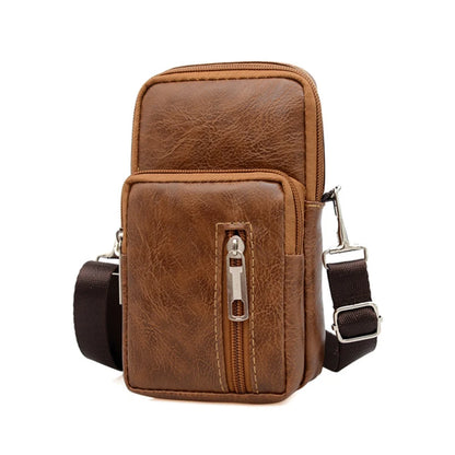Men's Leather Shoulder Bag – Multi Function Casual Crossbody Messenger Bag - ZOOMNSTORE