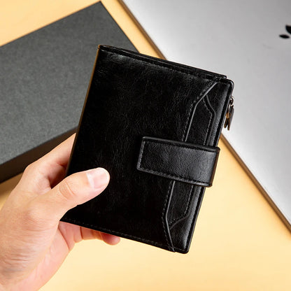 Mens Vintage Leather Wallet - Multi-Card PU Leather Gift Box - ZOOMNSTORE