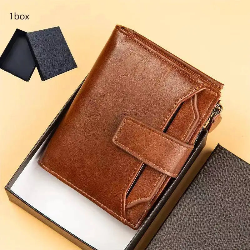 Mens Vintage Leather Wallet - Multi-Card PU Leather Gift Box - ZOOMNSTORE
