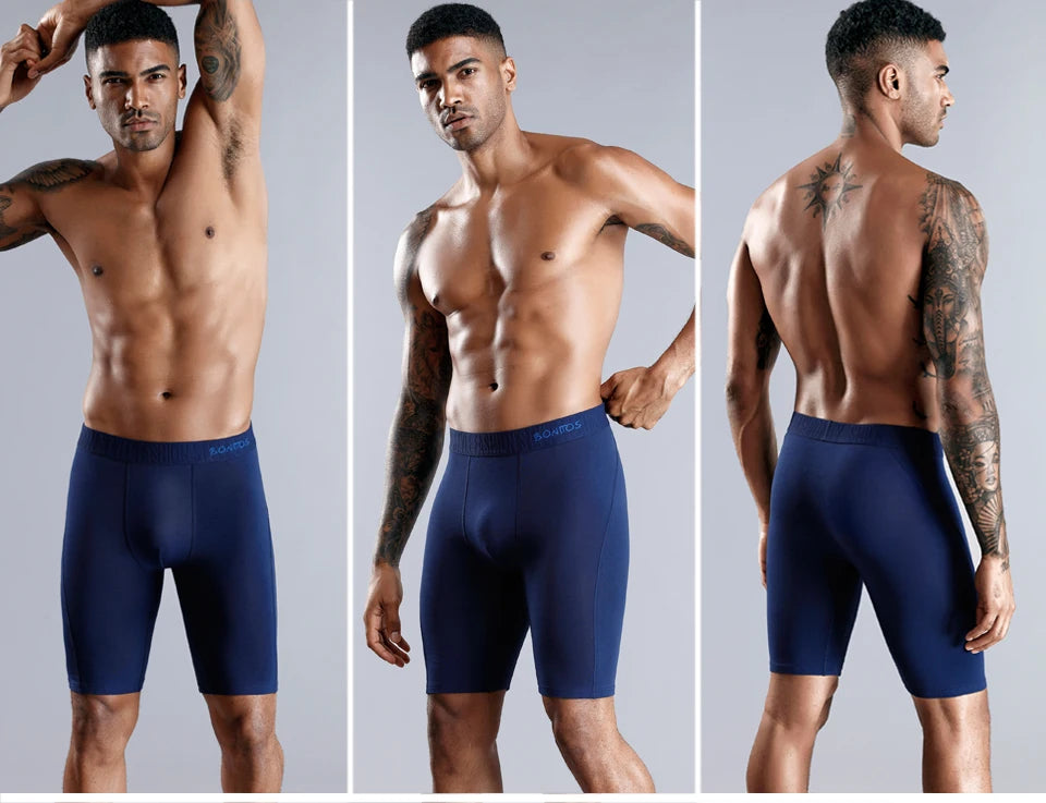Men's Long Boxers - Plus Size Cotton Boxer Shorts With Stretch Fabric Comfort - ZOOMNSTORE