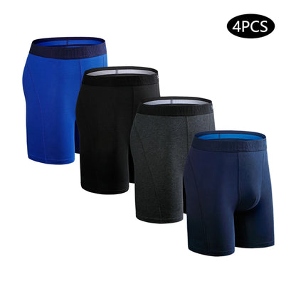 Men's Long Boxers - Plus Size Cotton Boxer Shorts With Stretch Fabric Comfort - ZOOMNSTORE