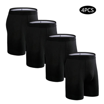 Men's Long Boxers - Plus Size Cotton Boxer Shorts With Stretch Fabric Comfort - ZOOMNSTORE