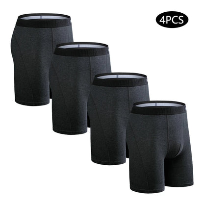 Men's Long Boxers - Plus Size Cotton Boxer Shorts With Stretch Fabric Comfort - ZOOMNSTORE