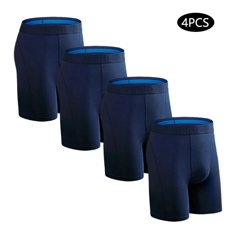 Men's Long Boxers - Plus Size Cotton Boxer Shorts With Stretch Fabric Comfort - ZOOMNSTORE