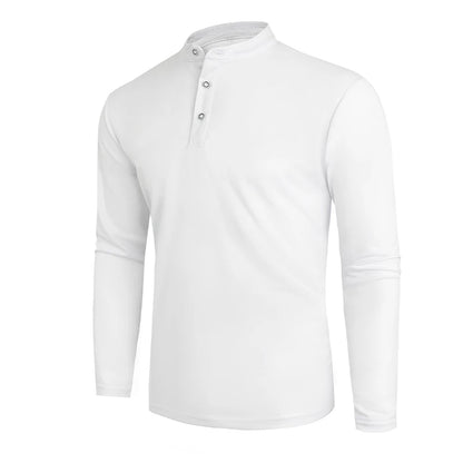 Men's Long Sleeve Polo – Breathable Polyester Shirt | Casual Campus Wear - ZOOMNSTORE