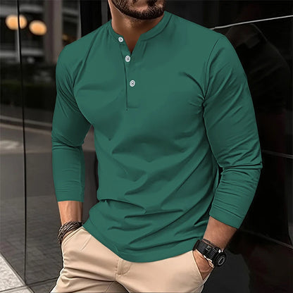 Men's Long Sleeve Polo – Breathable Polyester Shirt | Casual Campus Wear - ZOOMNSTORE
