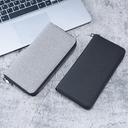 Mens Large Capacity Canvas Wallet - Multi-Card Zipper Clutch - ZOOMNSTORE