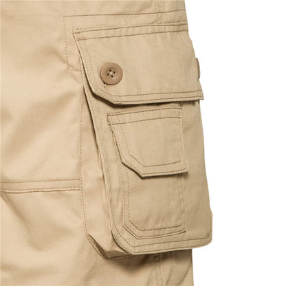 Mens Loose Multi-Pocket Summer Shorts - Comfortable Cotton Casual Beach Pants - ZOOMNSTORE