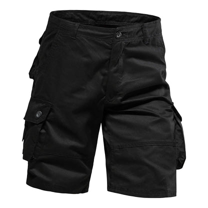 Mens Loose Multi-Pocket Summer Shorts - Comfortable Cotton Casual Beach Pants - ZOOMNSTORE