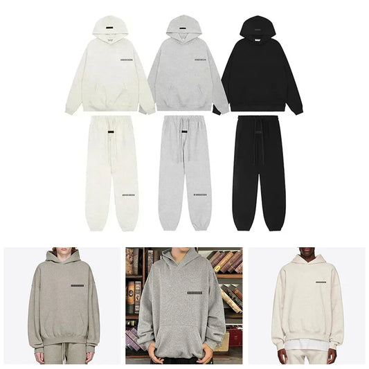 Designer Oversized Hoodie - Luxury Mens Flocked Logo Sweatshirt - ZOOMNSTORE