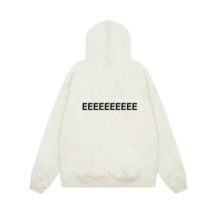 Designer Oversized Hoodie - Luxury Mens Flocked Logo Sweatshirt - ZOOMNSTORE