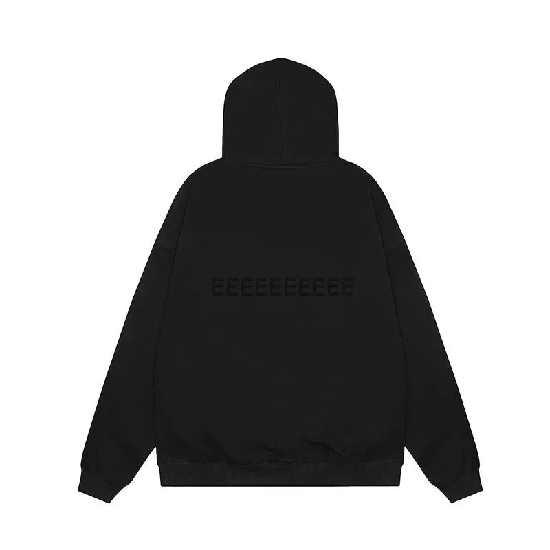Designer Oversized Hoodie - Luxury Mens Flocked Logo Sweatshirt - ZOOMNSTORE