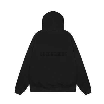 Designer Oversized Hoodie - Luxury Mens Flocked Logo Sweatshirt - ZOOMNSTORE