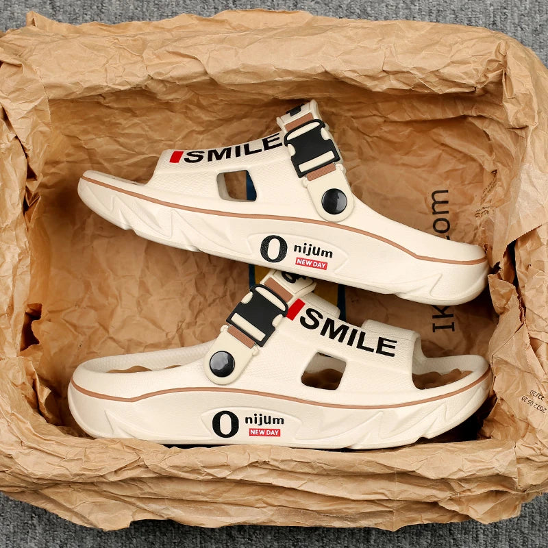 Mens Comfortable Massage Slippers - Indoor Outdoor Sandals and Clogs - ZOOMNSTORE