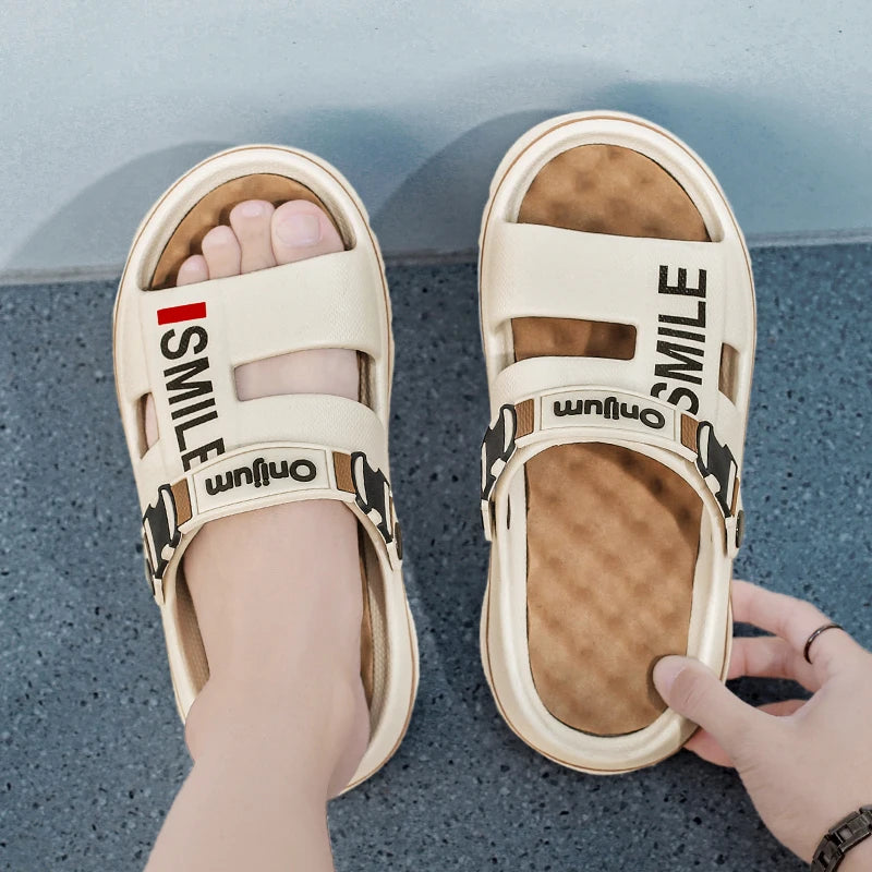 Mens Comfortable Massage Slippers - Indoor Outdoor Sandals and Clogs - ZOOMNSTORE