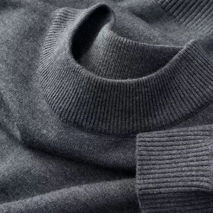 Autumn New Men's Casual Mock Turtleneck Sweater Long Sleeved Warm Pullover Basic Lightweight Street Clothing Knitted Jacket Top - ZOOMNSTORE