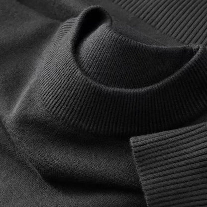 Autumn New Men's Casual Mock Turtleneck Sweater Long Sleeved Warm Pullover Basic Lightweight Street Clothing Knitted Jacket Top - ZOOMNSTORE