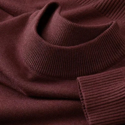 Autumn New Men's Casual Mock Turtleneck Sweater Long Sleeved Warm Pullover Basic Lightweight Street Clothing Knitted Jacket Top - ZOOMNSTORE