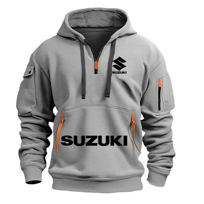 Men's Motorcycle Hoodie - Suzuki Casual Outdoor Sports Pullover Hoodie for Autumn & Winter - ZOOMNSTORE