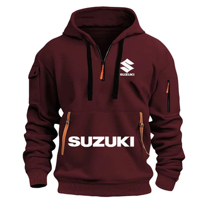 Men's Motorcycle Hoodie - Suzuki Casual Outdoor Sports Pullover Hoodie for Autumn & Winter - ZOOMNSTORE