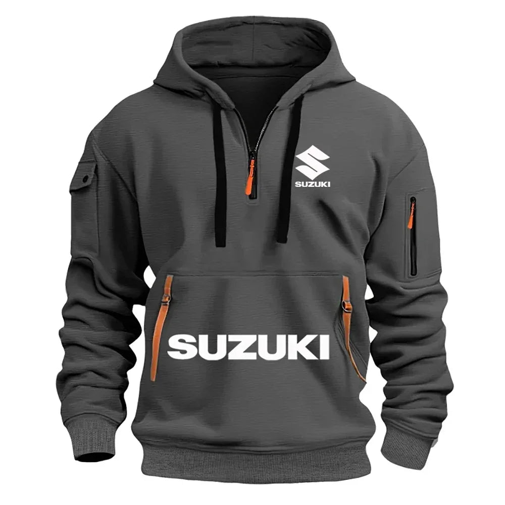 Men's Motorcycle Hoodie - Suzuki Casual Outdoor Sports Pullover Hoodie for Autumn & Winter - ZOOMNSTORE