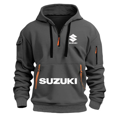 Men's Motorcycle Hoodie - Suzuki Casual Outdoor Sports Pullover Hoodie for Autumn & Winter - ZOOMNSTORE