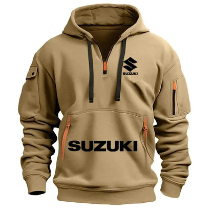 Men's Motorcycle Hoodie - Suzuki Casual Outdoor Sports Pullover Hoodie for Autumn & Winter - ZOOMNSTORE