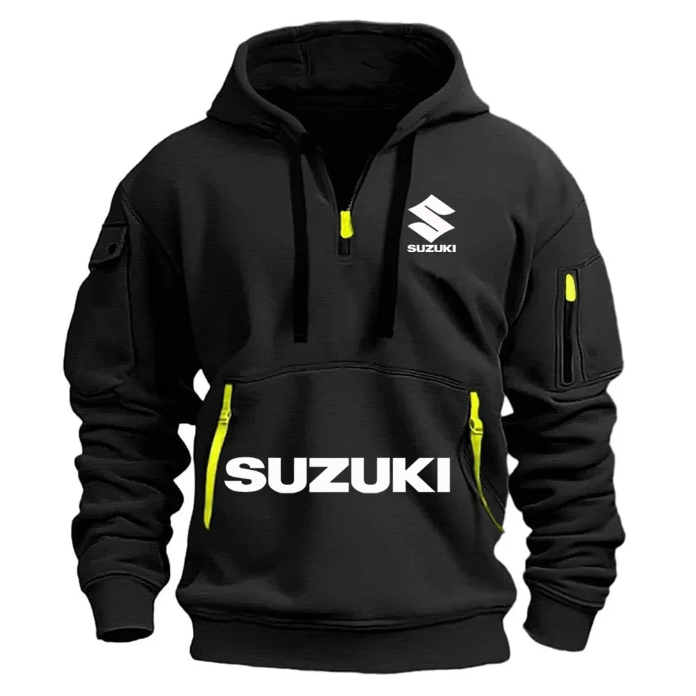 Men's Motorcycle Hoodie - Suzuki Casual Outdoor Sports Pullover Hoodie for Autumn & Winter - ZOOMNSTORE