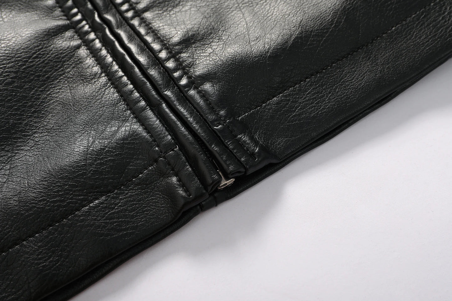 Mens PU Leather Motorcycle Racing Jacket - Stylish Biker Gear - ZOOMNSTORE