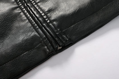 Mens PU Leather Motorcycle Racing Jacket - Stylish Biker Gear - ZOOMNSTORE