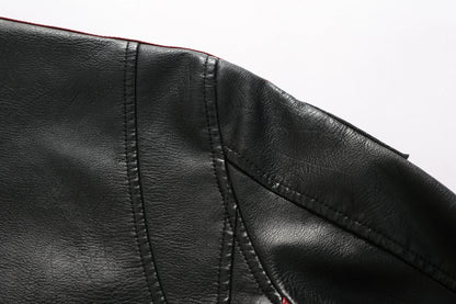 Mens PU Leather Motorcycle Racing Jacket - Stylish Biker Gear - ZOOMNSTORE