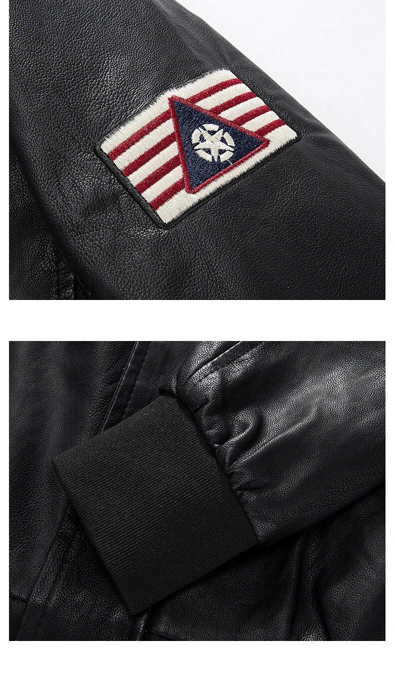 Mens Color Block Motorcycle Jacket - Casual PU Leather with Baseball Collar - ZOOMNSTORE