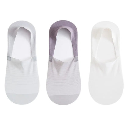 Mens Ultra-Thin Invisible Boat Socks - Non-Slip Breathable Summer 3-Pair Pack - ZOOMNSTORE