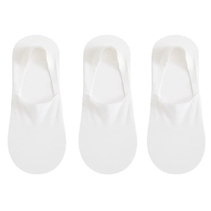 Mens Ultra-Thin Invisible Boat Socks - Non-Slip Breathable Summer 3-Pair Pack - ZOOMNSTORE