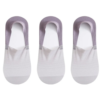 Mens Ultra-Thin Invisible Boat Socks - Non-Slip Breathable Summer 3-Pair Pack - ZOOMNSTORE