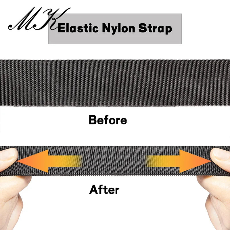 Men's Nylon Belt Large Size – Adjustable Work Belt No Holes With Plastic Buckle - ZOOMNSTORE