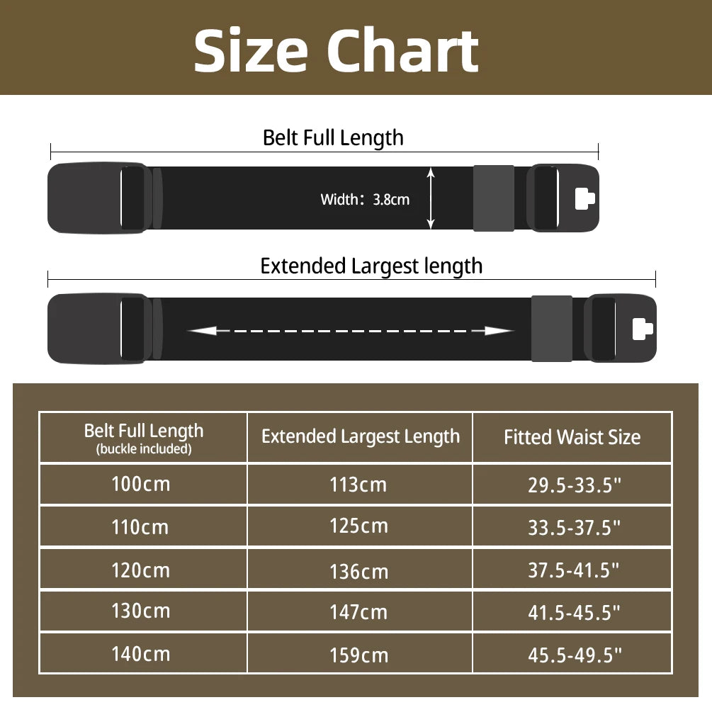 Men's Nylon Belt Large Size – Adjustable Work Belt No Holes With Plastic Buckle - ZOOMNSTORE