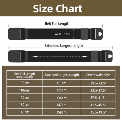 Men's Nylon Belt Large Size – Adjustable Work Belt No Holes With Plastic Buckle - ZOOMNSTORE