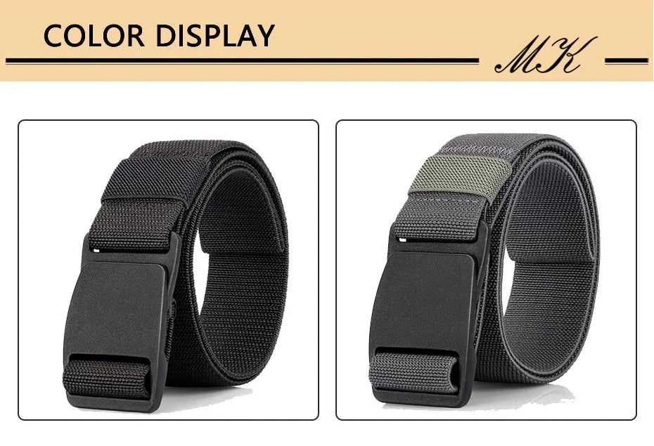 Men's Nylon Belt Large Size – Adjustable Work Belt No Holes With Plastic Buckle - ZOOMNSTORE