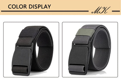 Men's Nylon Belt Large Size – Adjustable Work Belt No Holes With Plastic Buckle - ZOOMNSTORE