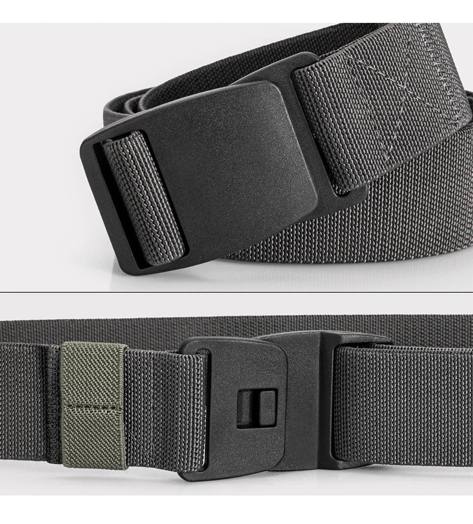 Men's Nylon Belt Large Size – Adjustable Work Belt No Holes With Plastic Buckle - ZOOMNSTORE
